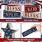 9 Pcs 4th of July Tabletop Decorations Memorial Day Decorations Patriotic Tiered Tray Decor Wooden Star Truck Block Sign for American Independence Day Tables Desk Mantle Shelf Decoration